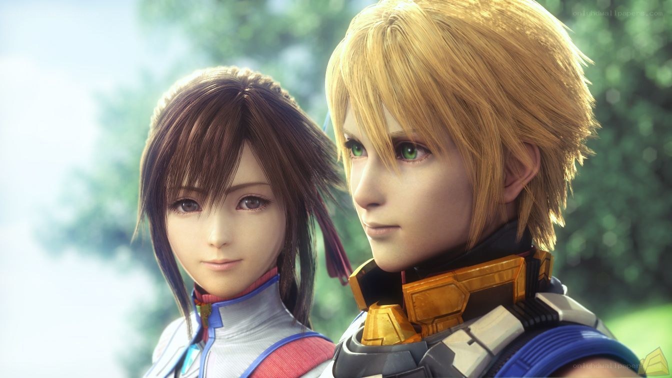 two characters in futuristic attire