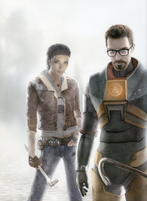Two Characters in Futuristic Gear — Gray, Dramatic