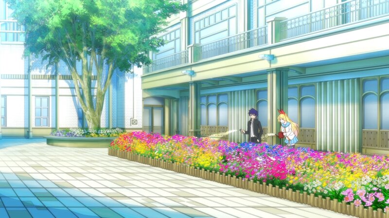 Two Characters in Garden — Green, Serene, Afternoon