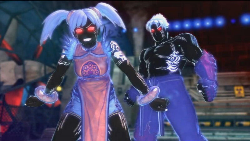 Two Characters in Glowing Outfits