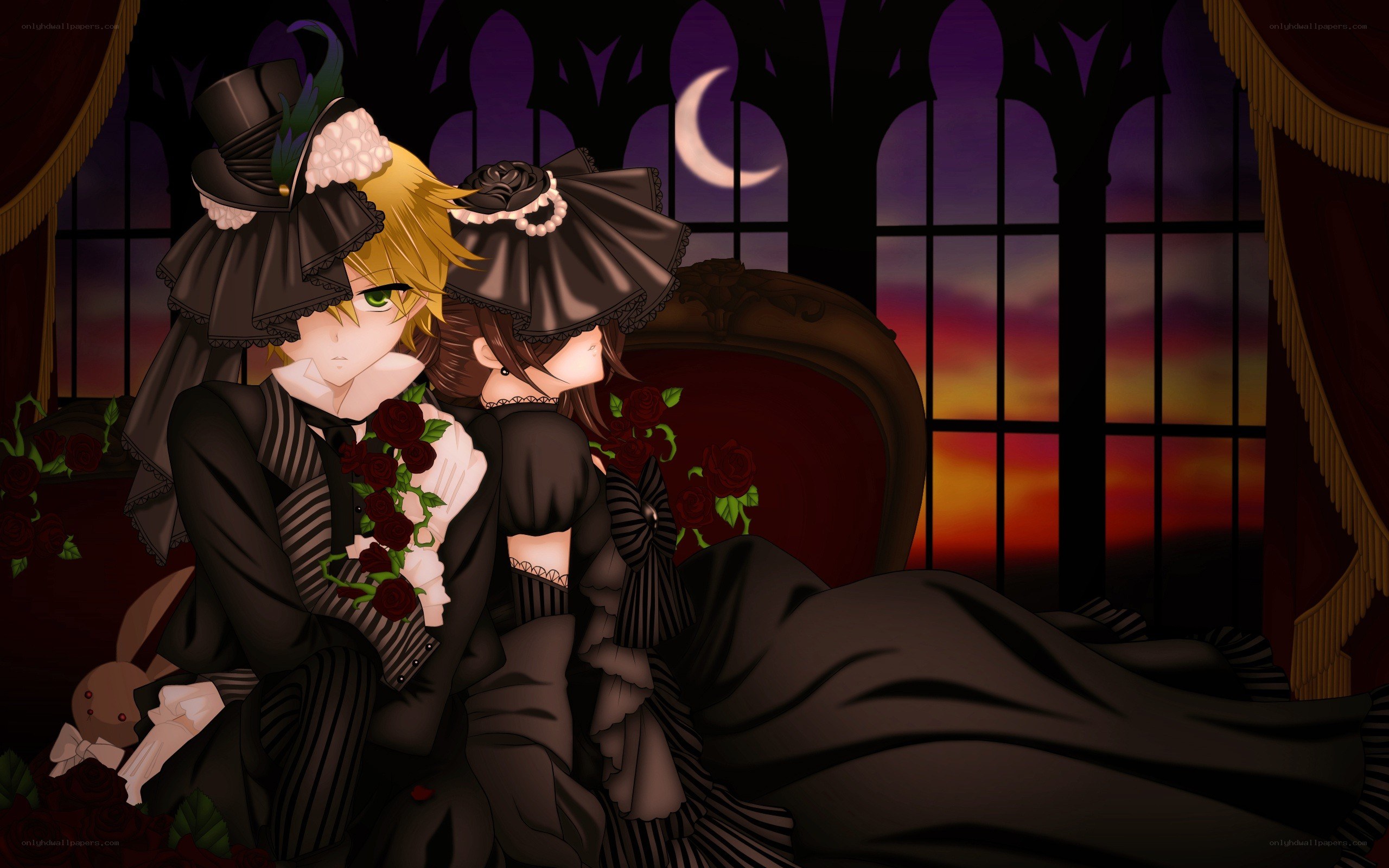 Two characters in gothic attire