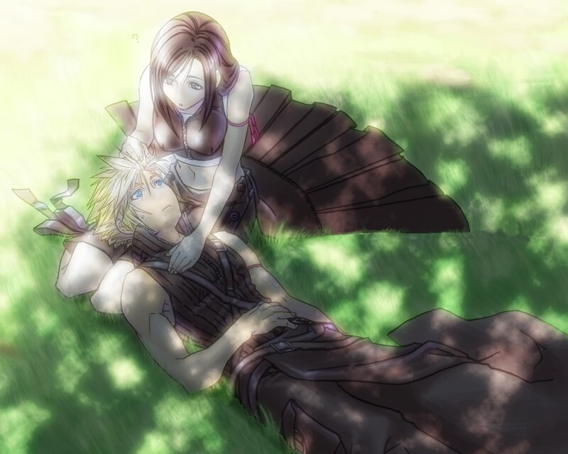 Two Characters in Grass — Green, Peaceful