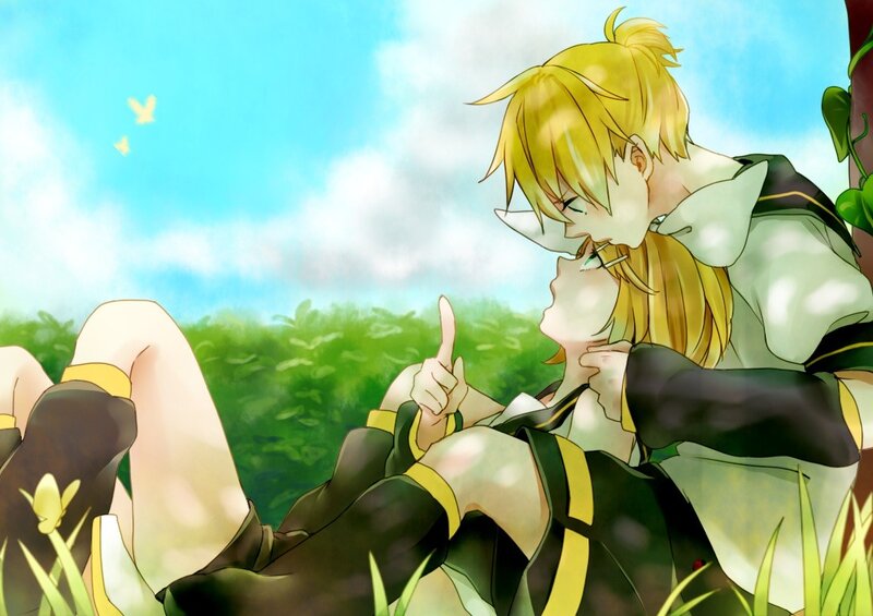 Two Characters in Grass — Green, Serene