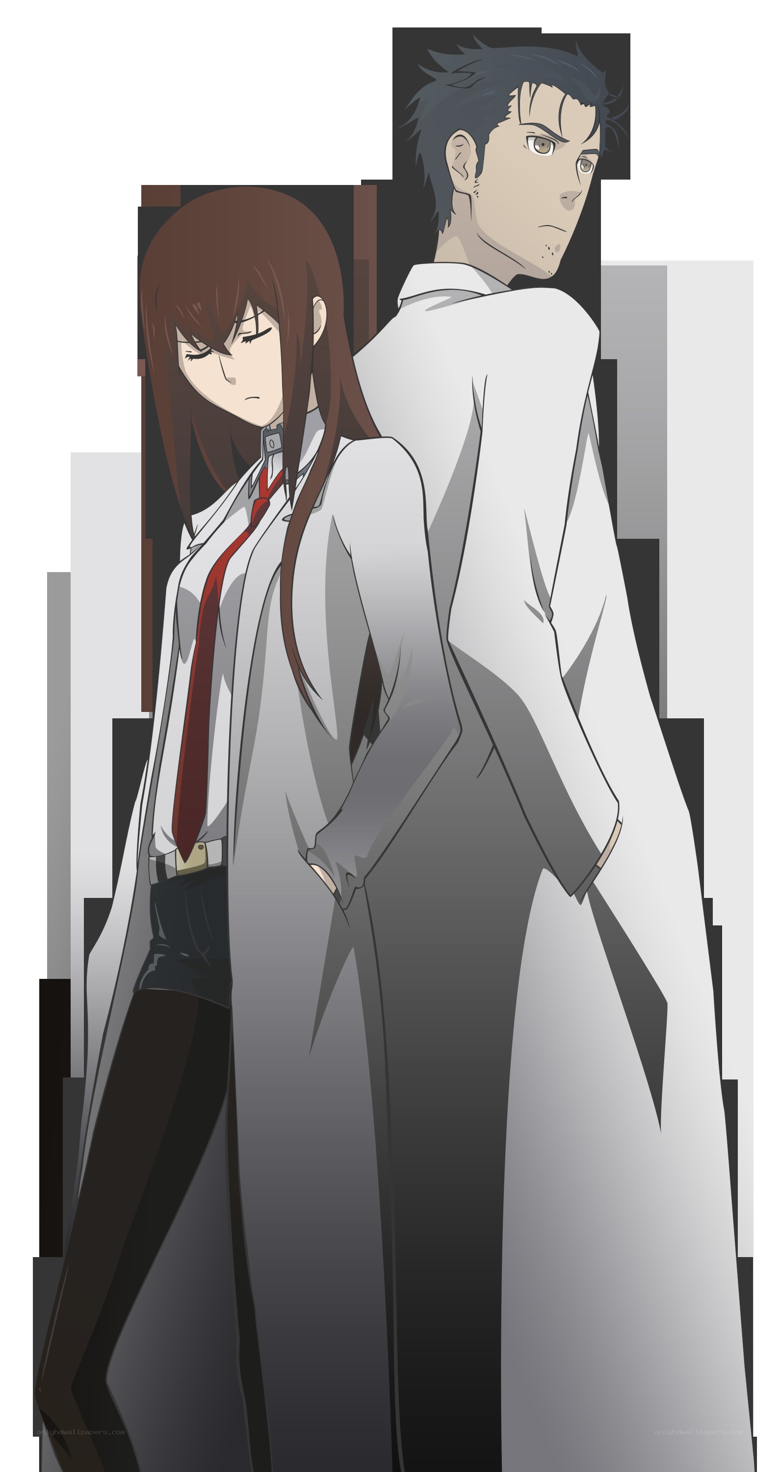 two characters in lab coats