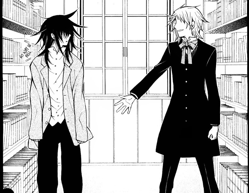 Two Characters in Library — Black