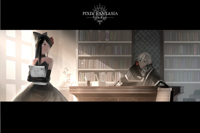 Two Characters in Library