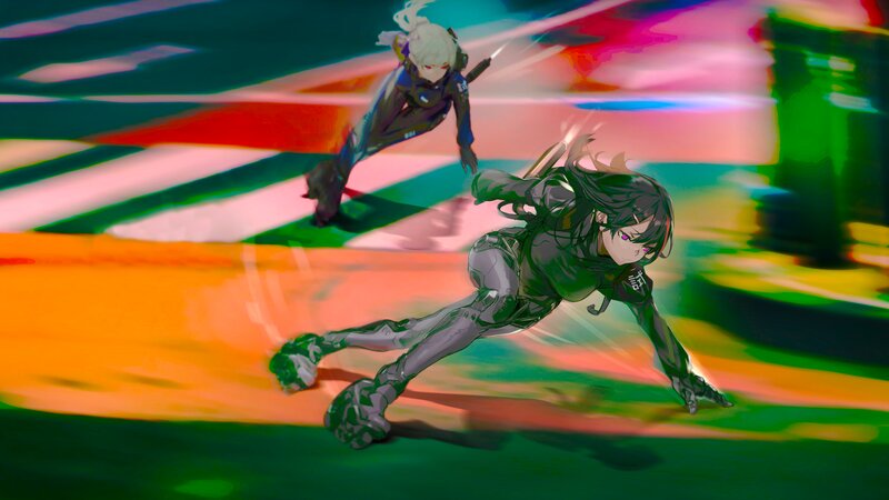 Two Characters in Motion — Green