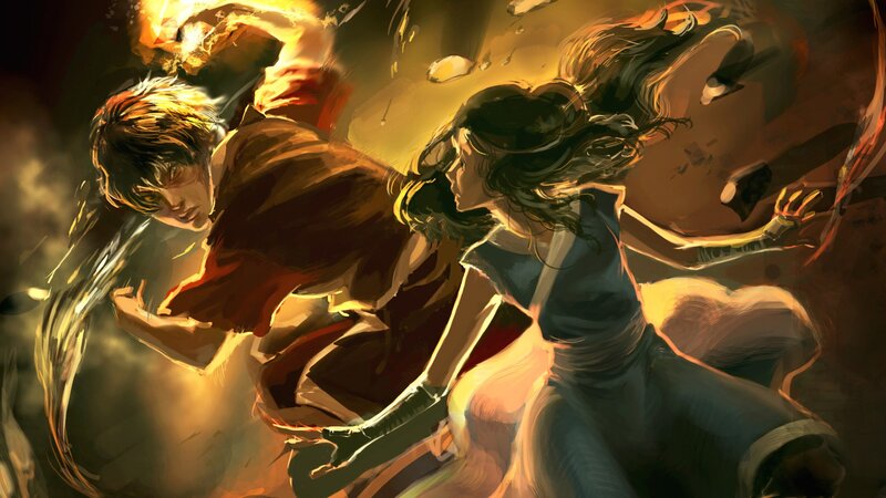 Two Characters in Motion — Orange