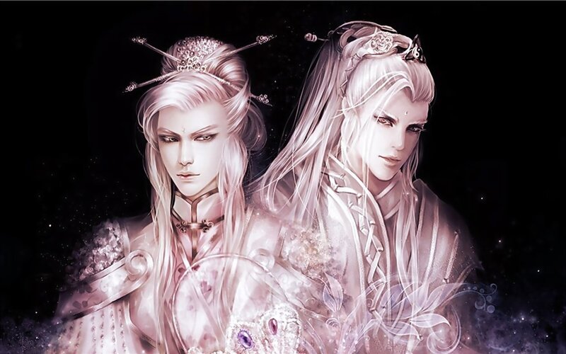 two characters in ornate armor