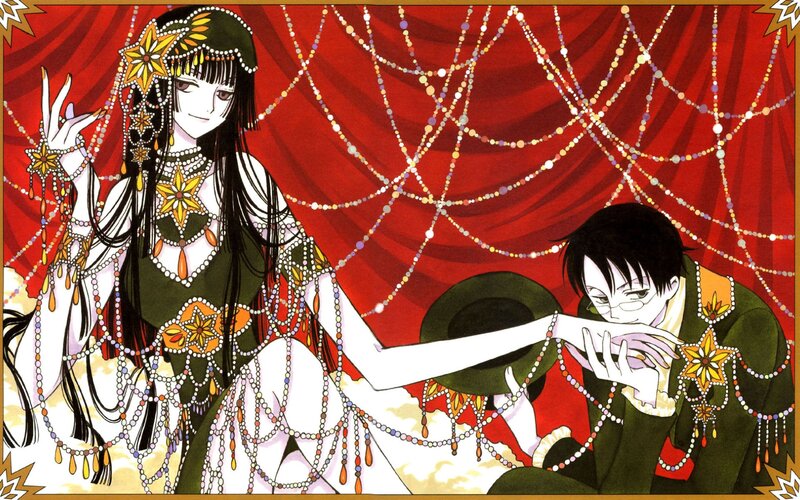 Two Characters in Ornate Costumes — Red