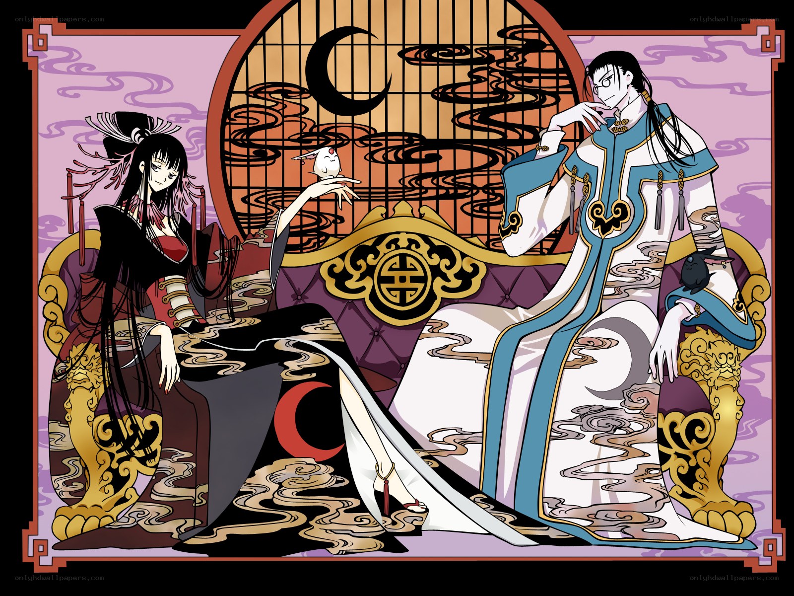 Two characters in ornate robes