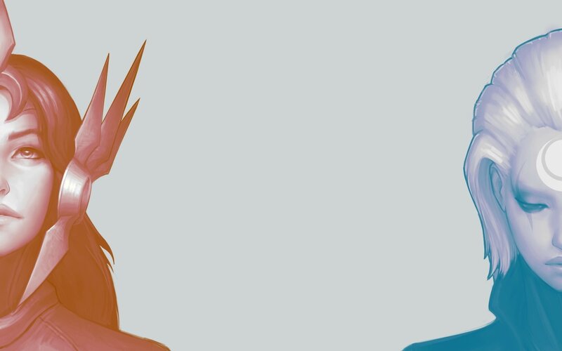 two characters in profile