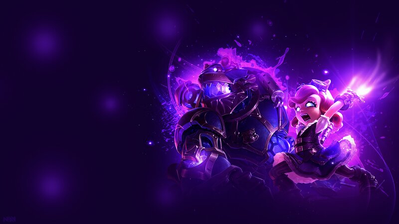Two Characters in Purple Light