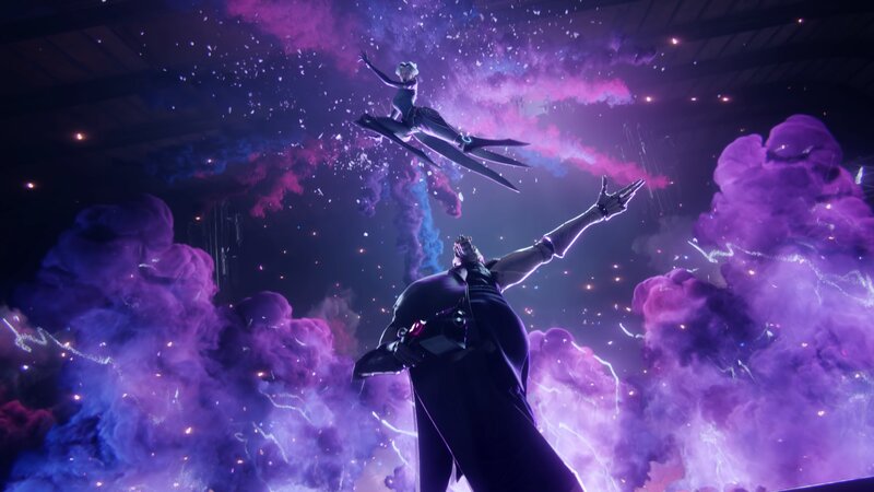 Two Characters in Purple Smoke