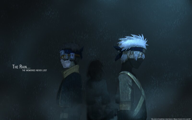 Two Characters in Rain — Black