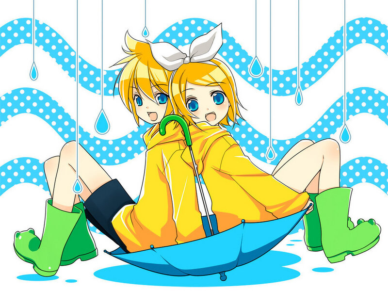 Two Characters in Rain — Yellow