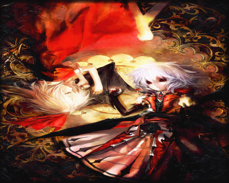 Two Characters in Red and Black — Dramatic
