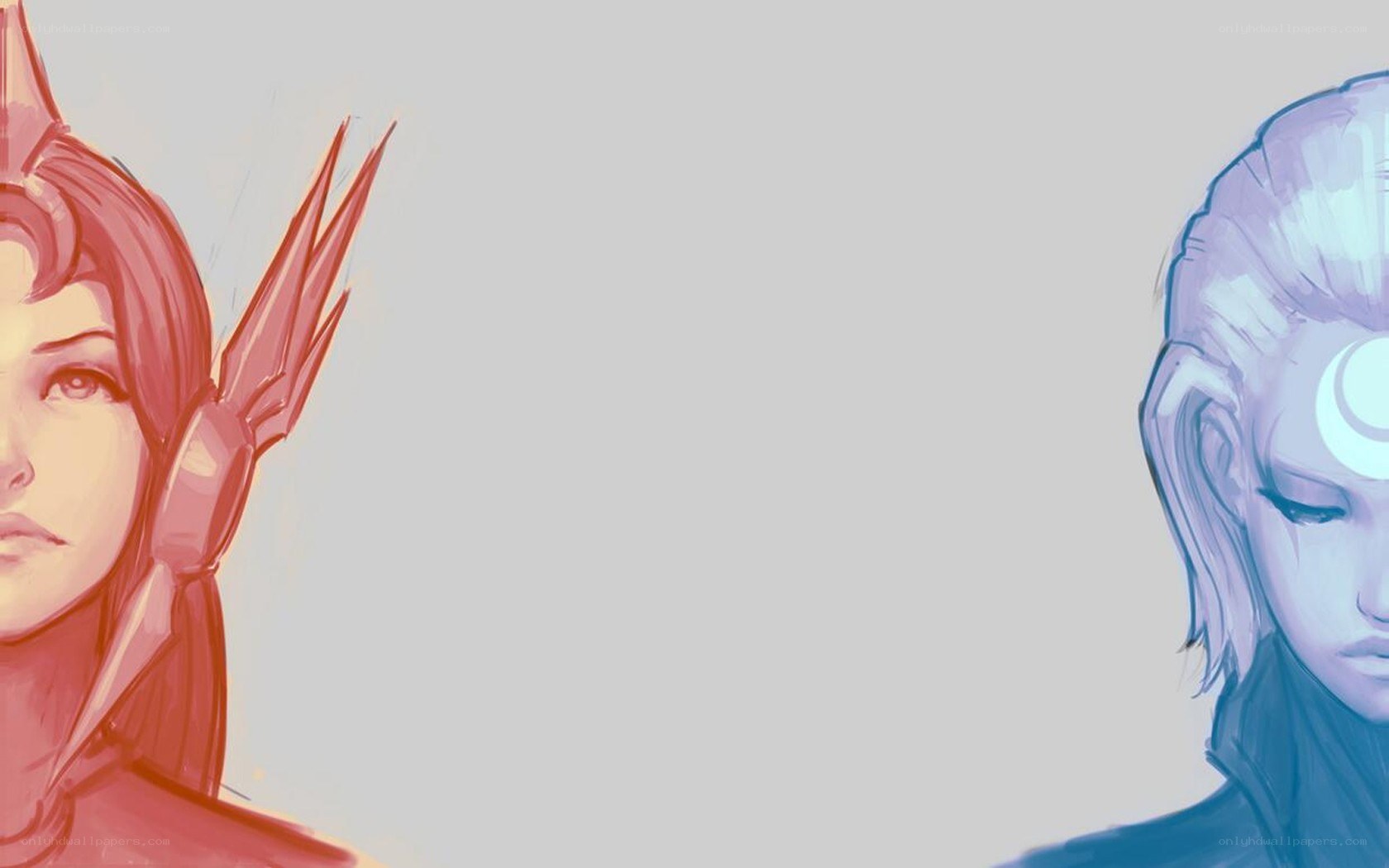 two characters in red and blue