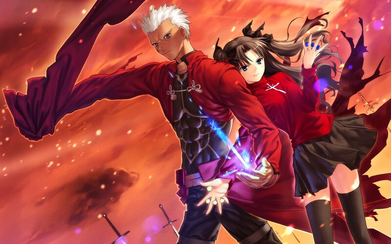 Two Characters in Red Coats — Dramatic, Anime, Swords