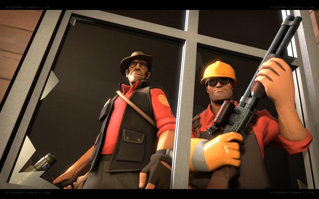 Two characters in red uniforms