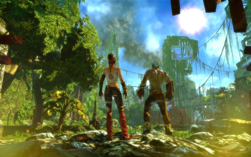 Two Characters in Ruins — Green