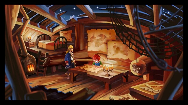 Two Characters in Ship Cabin