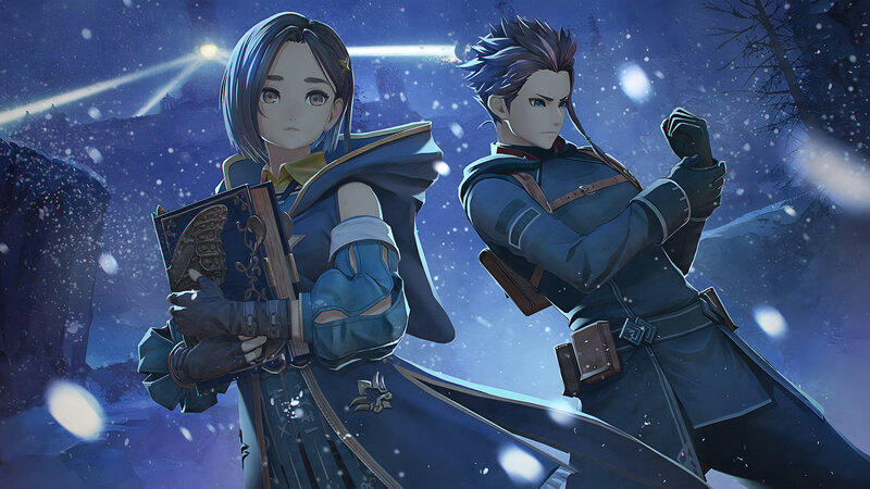 Two Characters in Snow — Blue, Dramatic
