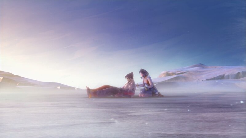 Two Characters in Snow — Blue, Serene