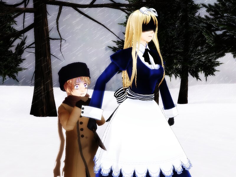 Two Characters in Snow — White, Cold