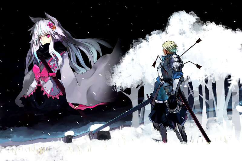 Two Characters in Snow — White