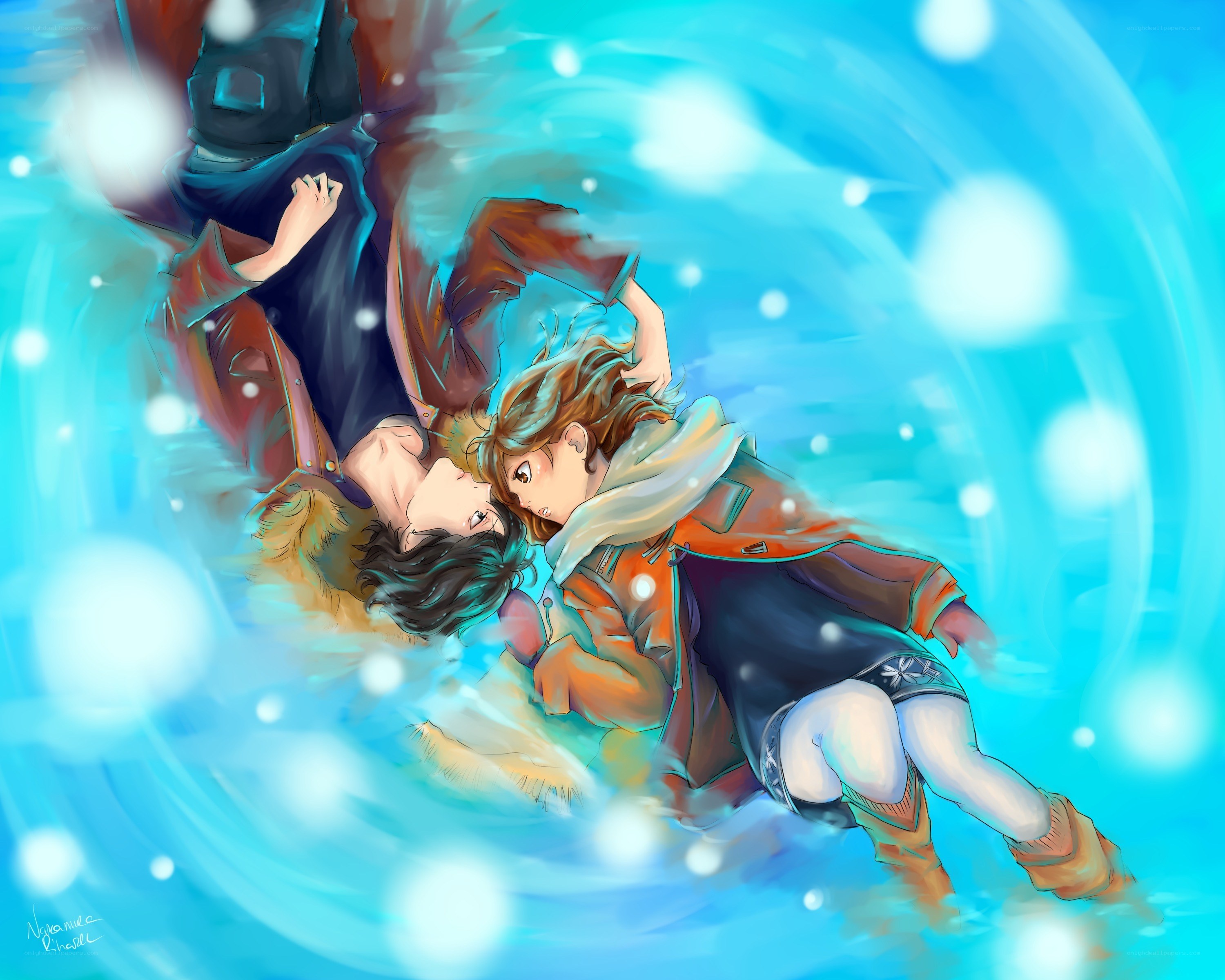 two characters in snow