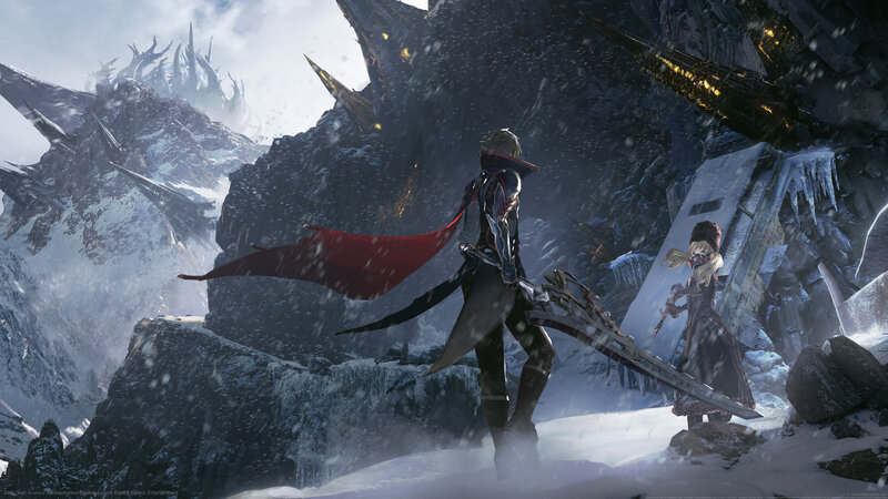 Two Characters in Snowy Landscape