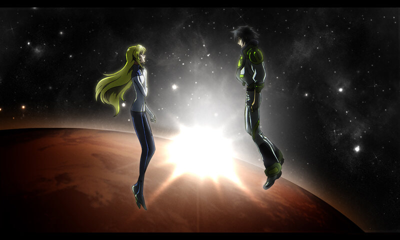 Two Characters in Space — Black