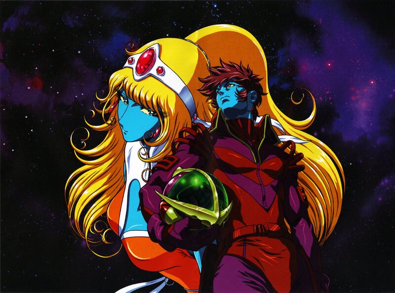 Two Characters in Space — Blue, Dramatic, Night, Anime, Stars