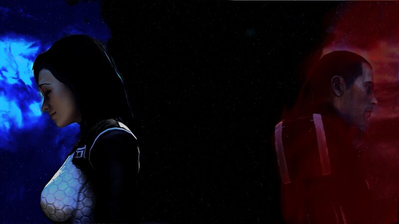 Two Characters in Space — Blue, Dramatic, Night