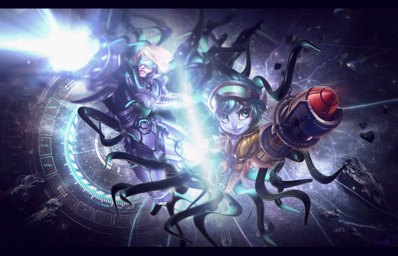 Two Characters in Space — Purple, Dramatic