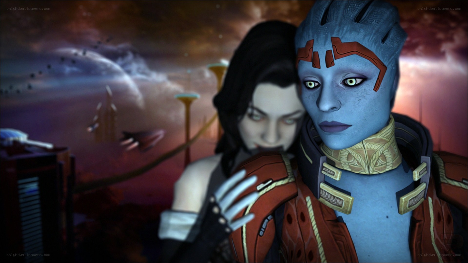 two characters in space