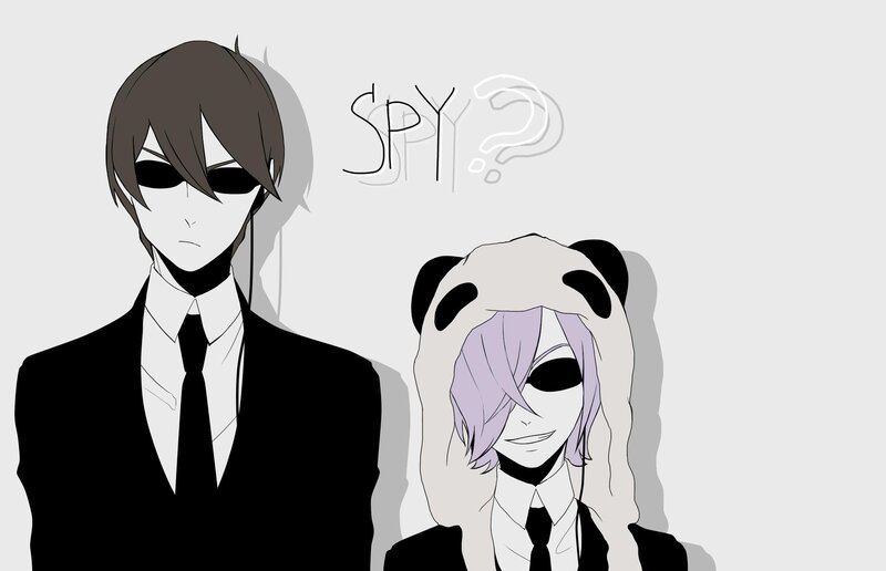 Two Characters in Suits — Black