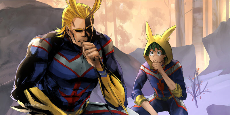 Two Characters in Superhero Costumes