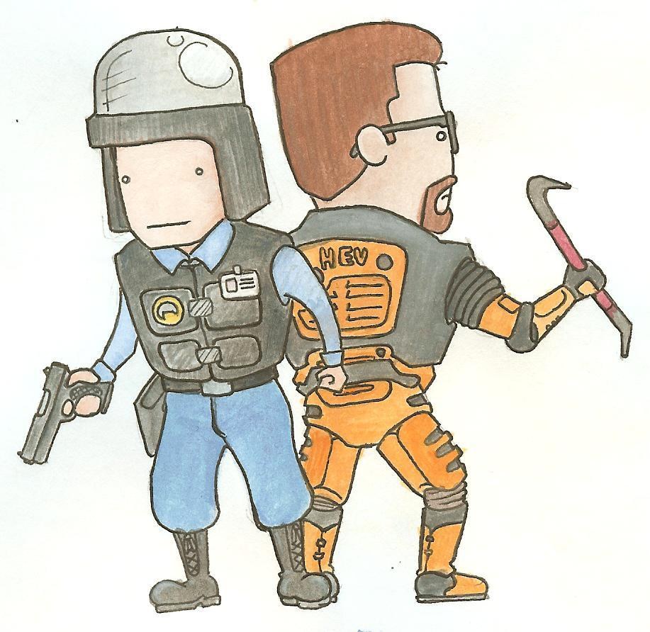 Two characters in tactical gear