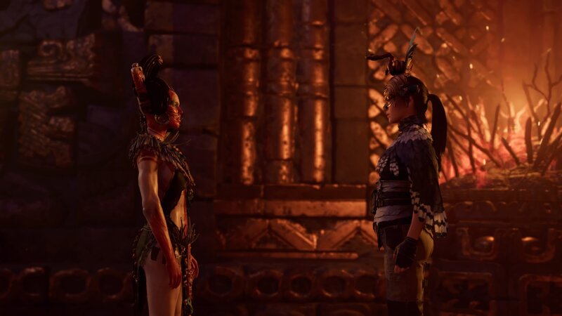 Two Characters in Temple