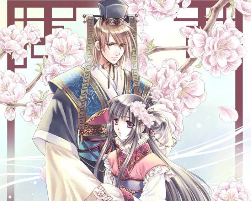 Two Characters in Traditional Clothing — Pink