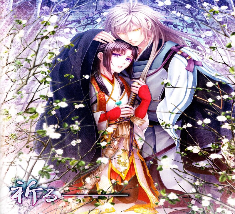 Two Characters in Traditional Clothing — Purple, Serene