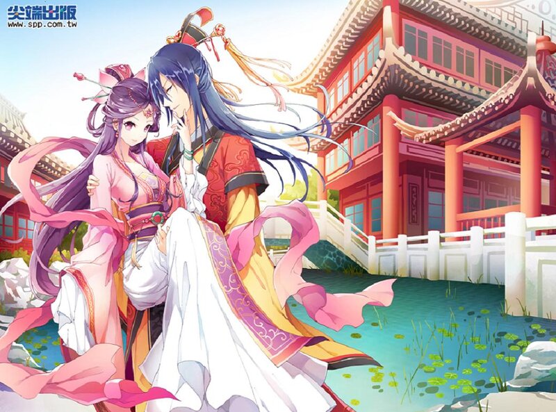 Two Characters in Traditional Clothing — Red