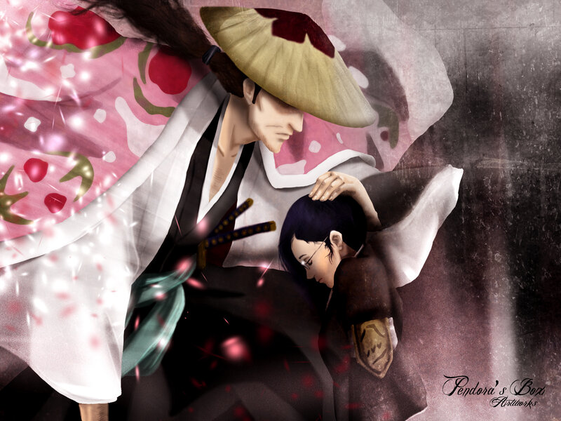 Two Characters in Traditional Clothing — White