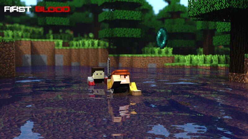 Two Characters in Water — Green, Calm