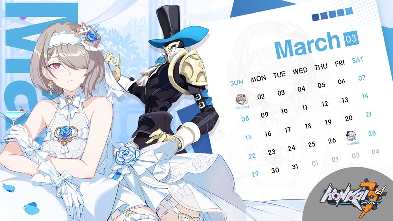 Two Characters in Wedding Attire — Blue