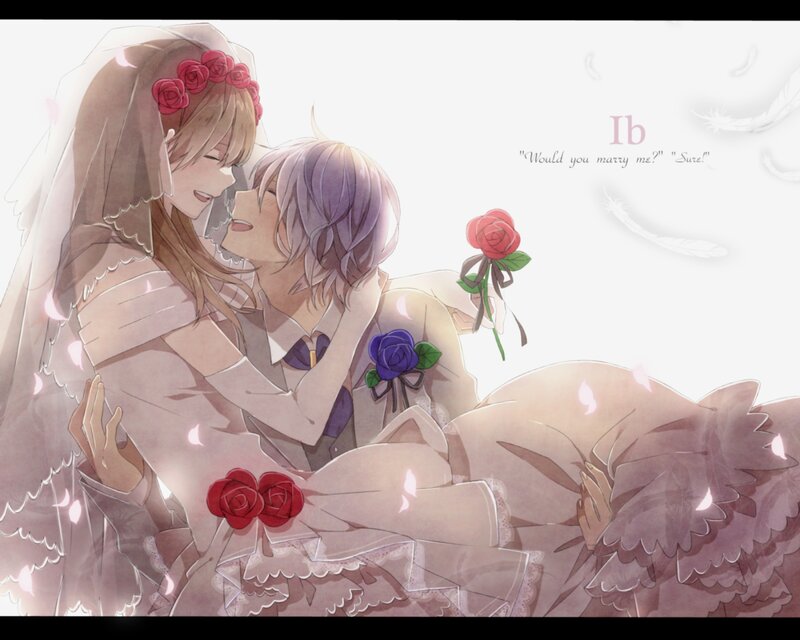 Two Characters in Wedding Attire — Pink, Romantic