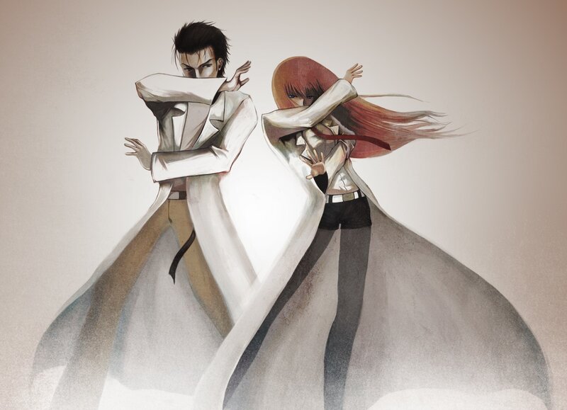Two characters in white coats