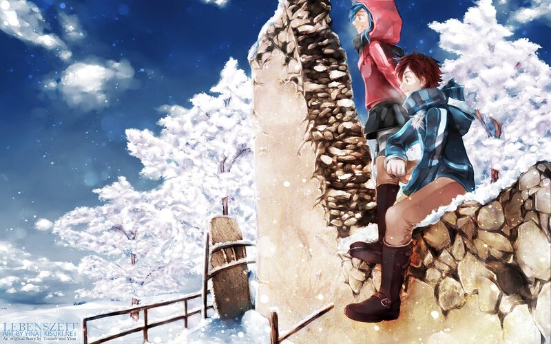 Two Characters in Winter — Blue, Serene